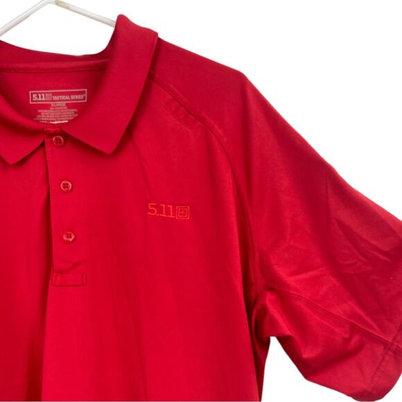 5.11‎ Tactical Mens Performance Short Sleeve Polo Shirt Red Size XL - Picture 2 of 5